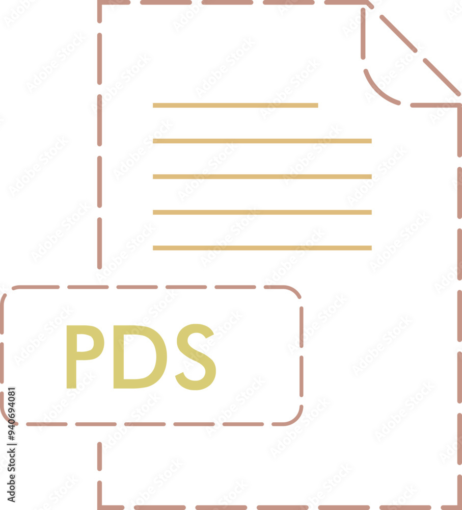 PDS File format icon rounded dashed outline PDS File format icon rounded dashed outline