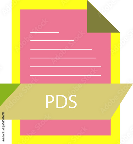 PDS File format icon modern design