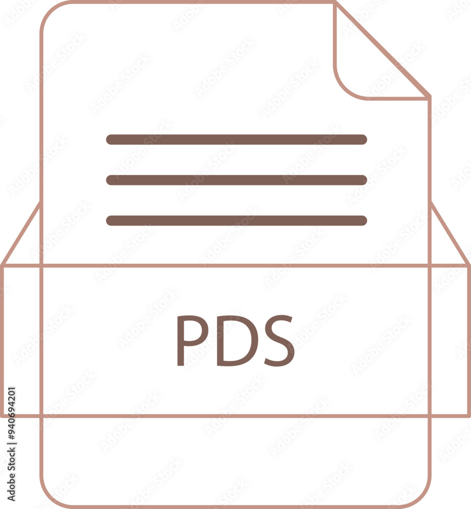 PDS File icon black outline PDS File icon black outline