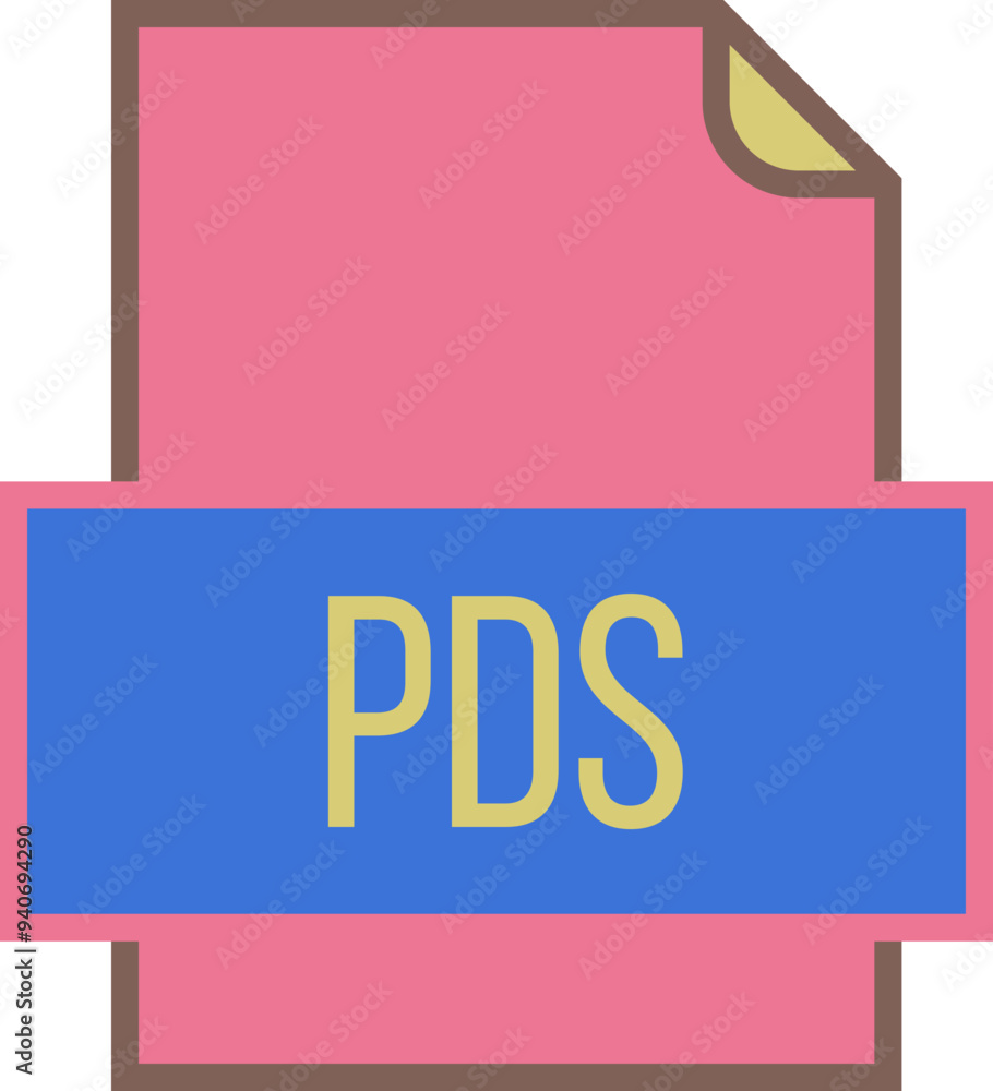 PDS File icon fill and outline crisp corners PDS File icon fill and outline crisp corners