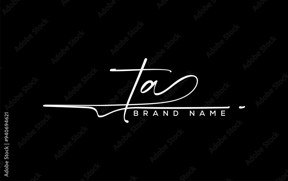 TA letter beauty handwriting vector logo. TA letter beauty handwriting vector logo.