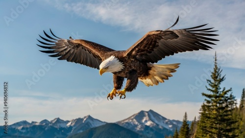 Wallpaper Mural Eagle in flight mountain landscape Torontodigital.ca