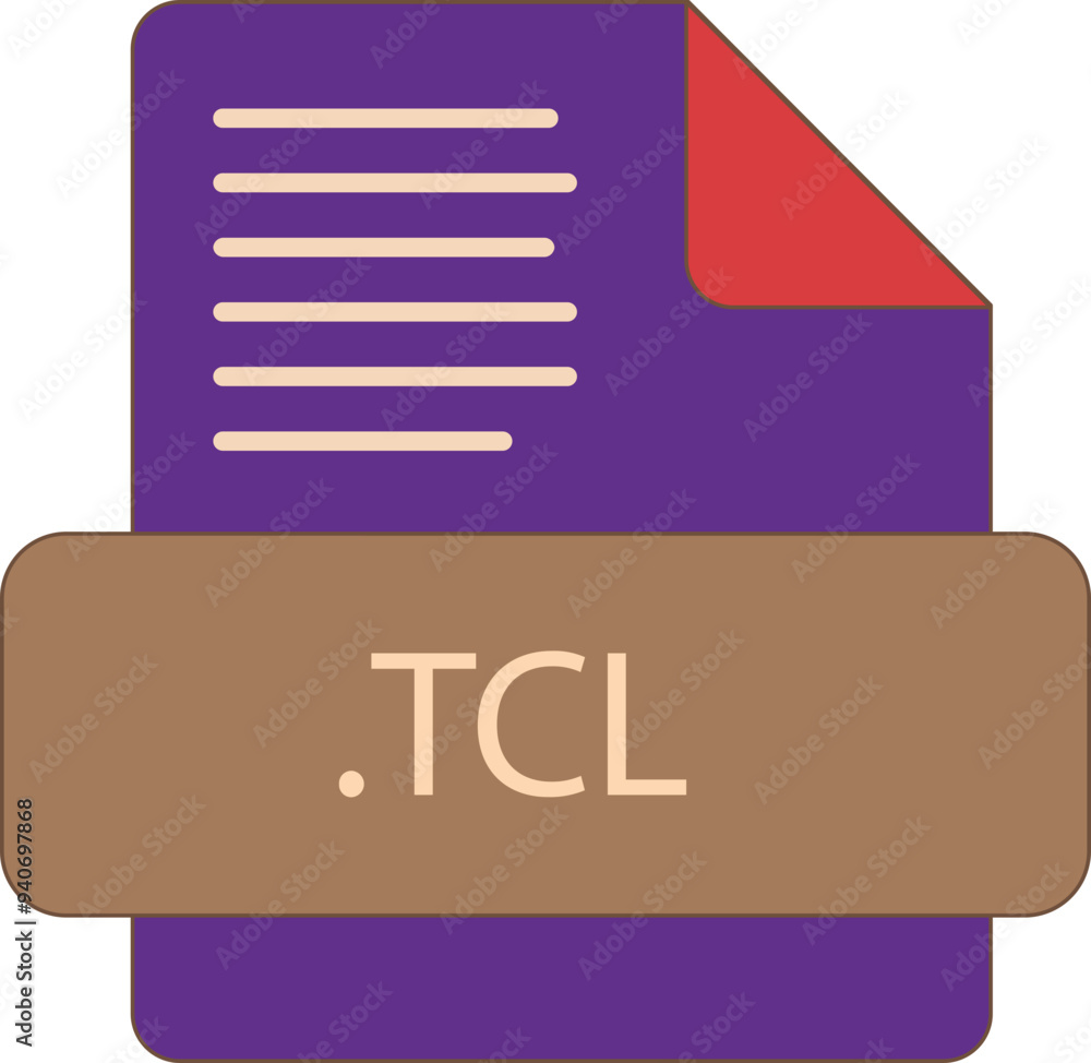 TCL File extention icon old minimal color fill TCL File extention icon old minimal color fill