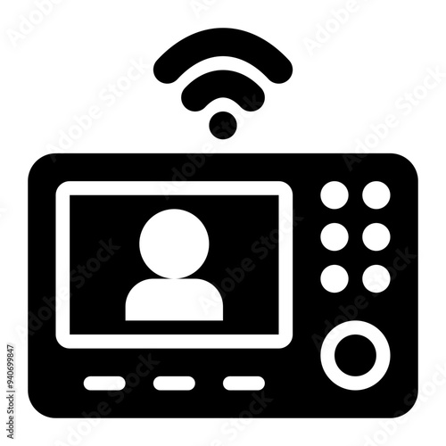 intercom, smart home, smart house, video door, domotics, video intercom solid or glyph icon