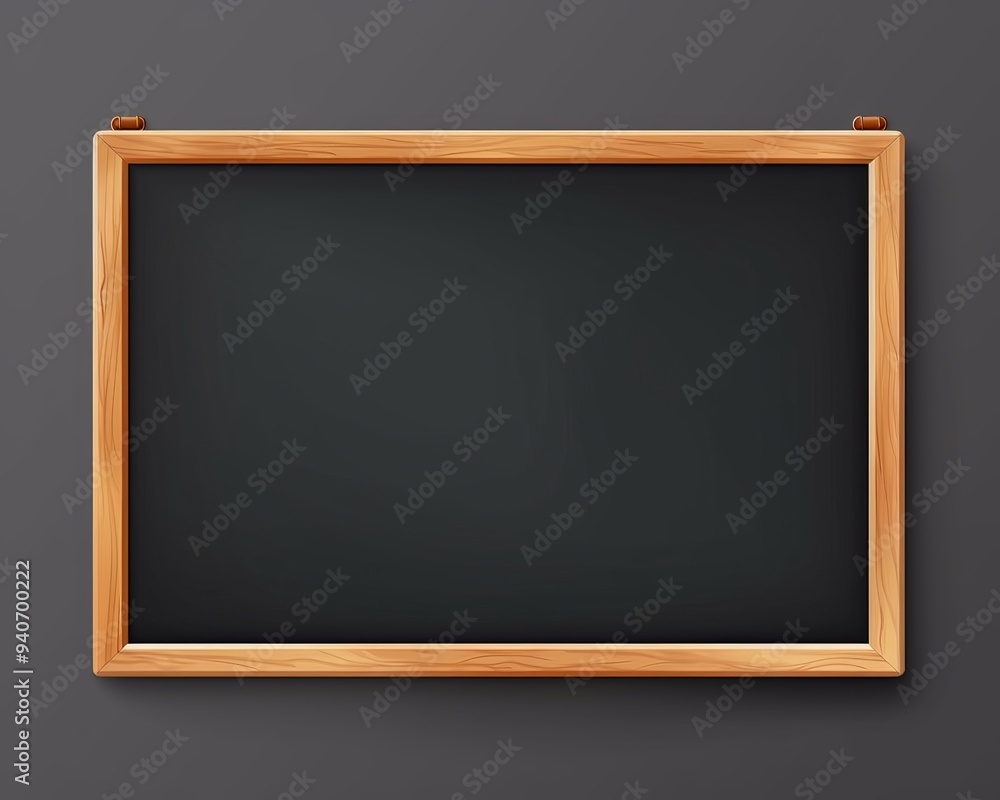 A stylish wooden framed chalkboard with a dark surface, perfect for writing notes, reminders, or artistic expressions.