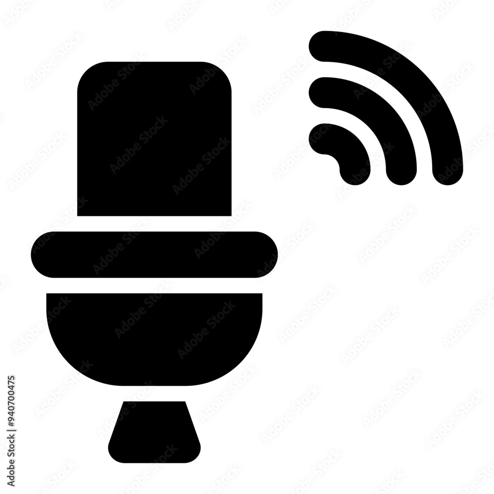 smart toilet, smart home, home automation, internet of things, iot, smart, toilet, closet solid or glyph icon