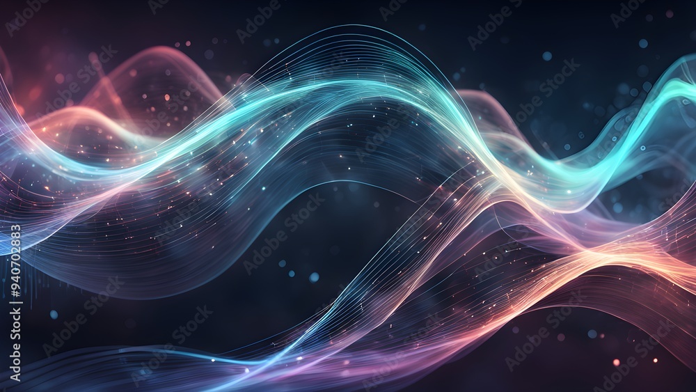 A colorful wave with a blue and red stripe A colorful wave with a blue and red stripe