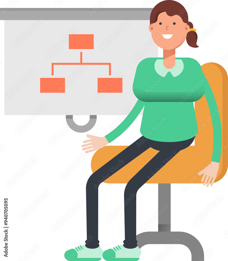 Girl Character Presenting Organization Chart
Girl Character Presenting Organization Chart