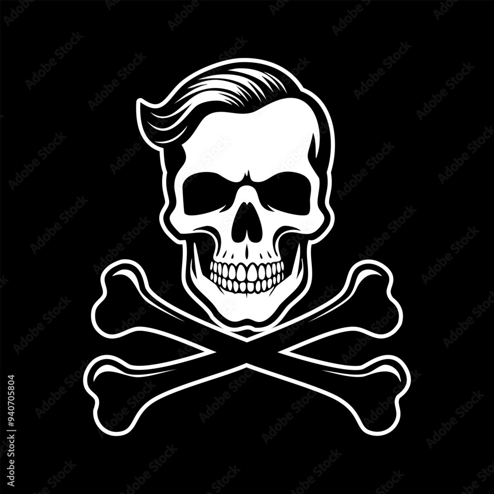 Skull and crossbones monochrome silhouette vector illustration Skull and crossbones monochrome silhouette vector illustration