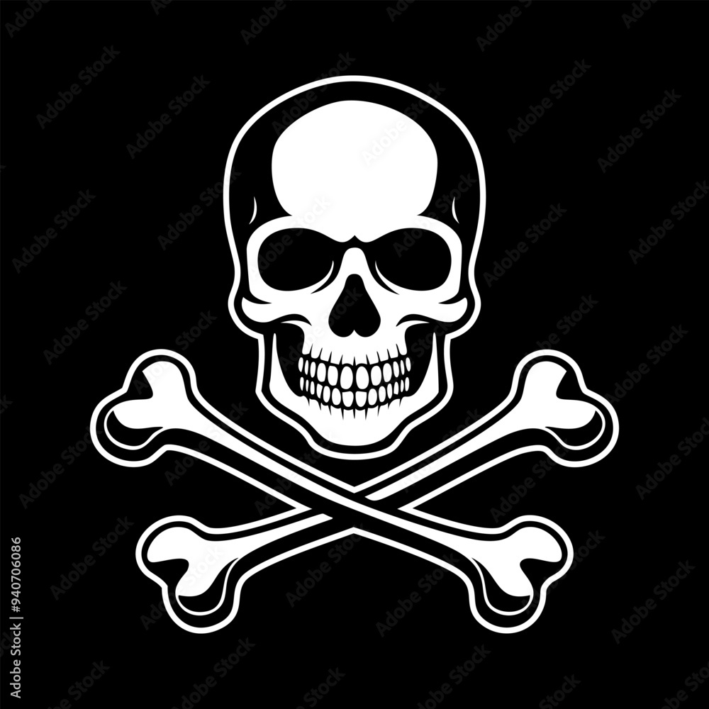 Skull and crossbones silhouette illustration Skull and crossbones silhouette illustration