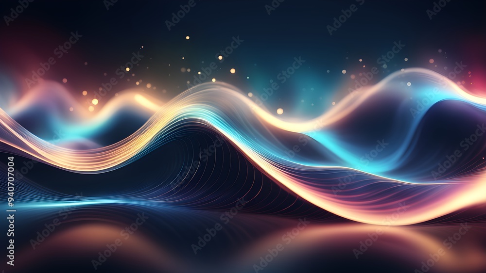 A colorful wave with a blue and red stripe A colorful wave with a blue and red stripe