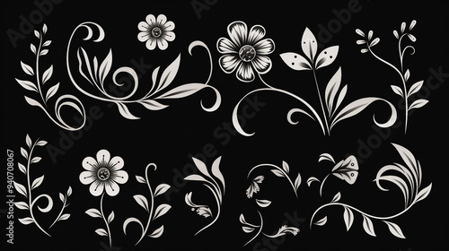 floral elements for design