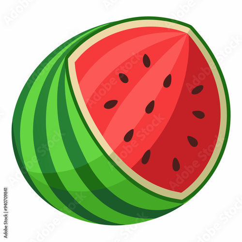 A Watermelon Cut Open Revealing Its Red Flesh and Seeds