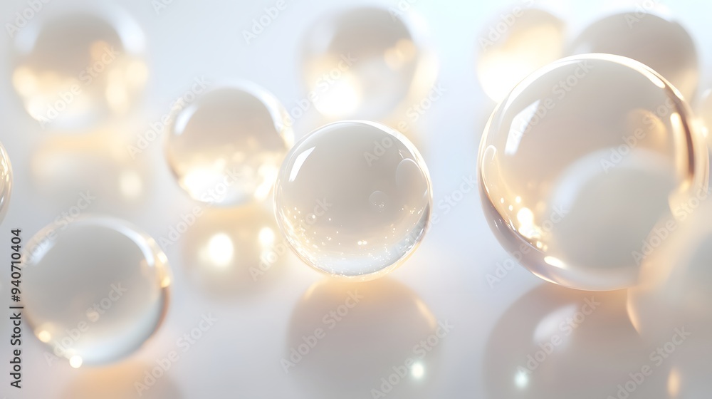 Glowing Light Orbs: Bright, glowing orbs of light floating in mid-air, casting soft reflections on a white background.
Glowing Light Orbs: Bright, glowing orbs of light floating in mid-air, casting soft reflections on a white background.