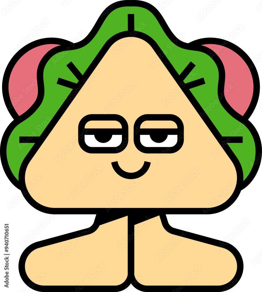 Playful Abstract Sandwich Character with Relaxed Expression Playful Abstract Sandwich Character with Relaxed Expression