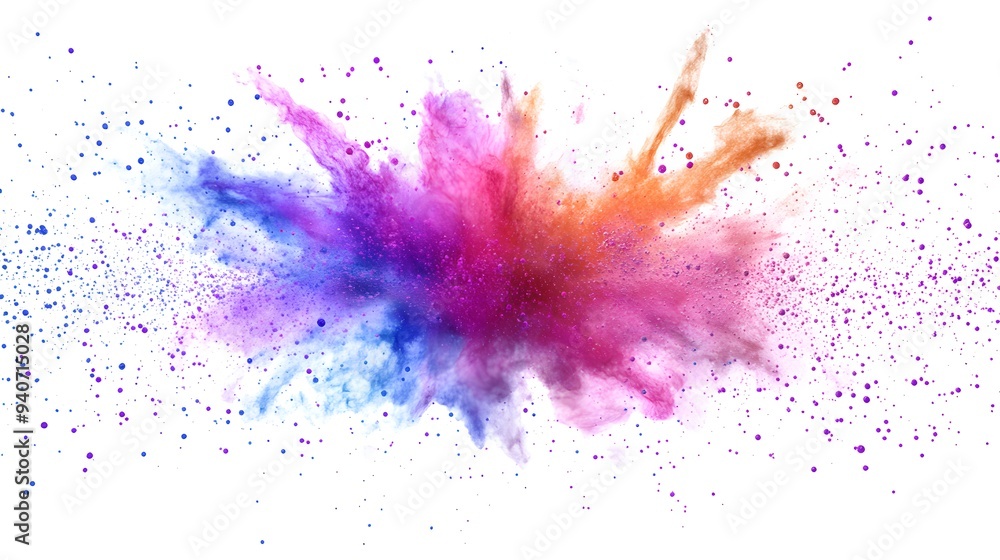 Particle Explosion: A cloud of colorful particles exploding outward, captured in high detail on a white background.
Particle Explosion: A cloud of colorful particles exploding outward, captured in high detail on a white background.