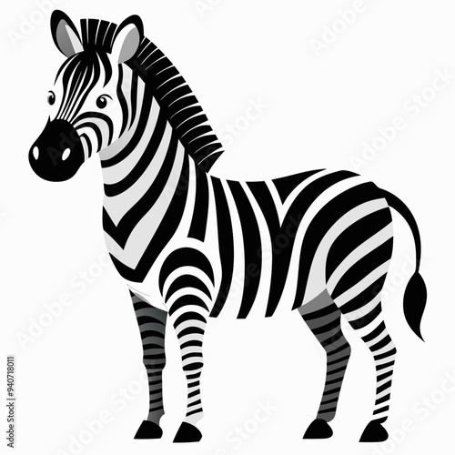 Black and White Zebra Illustration