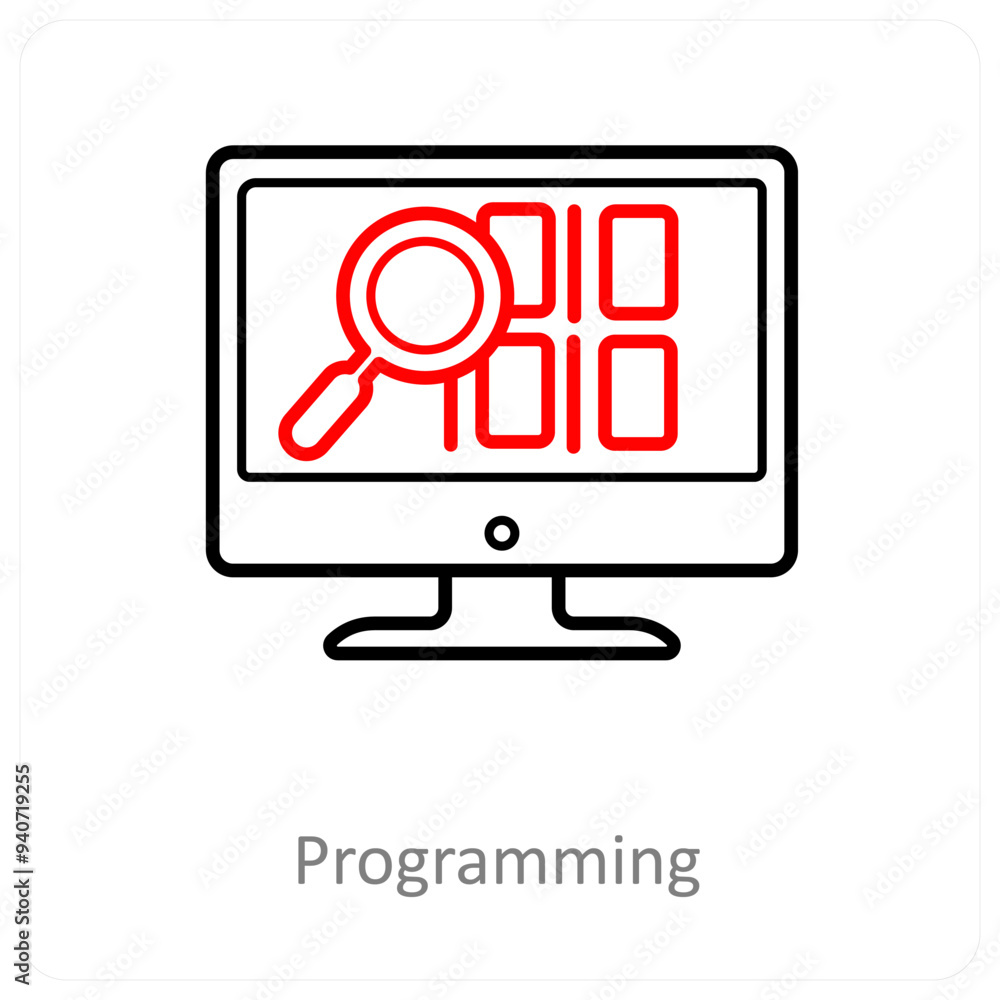 Programming and Big data icon concept Programming and Big data icon concept