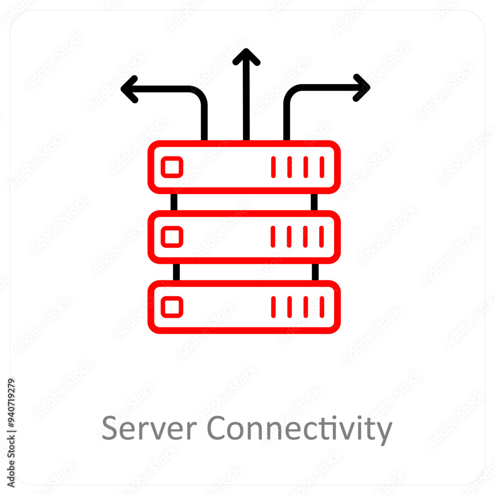 Server connectivity and Big data icon concept Server connectivity and Big data icon concept