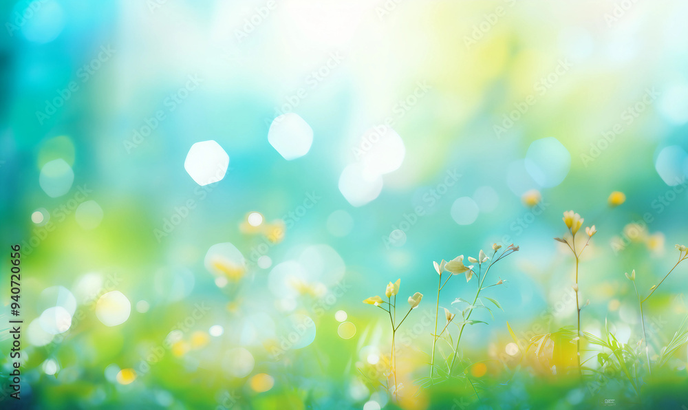 Fototapeta premium Spring fresh blurred bokeh background