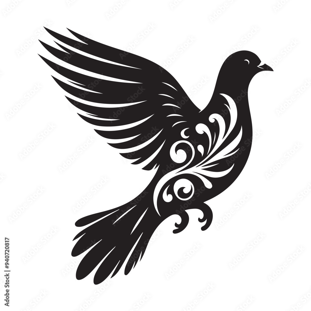 Fototapeta premium dove bird silhouette vector