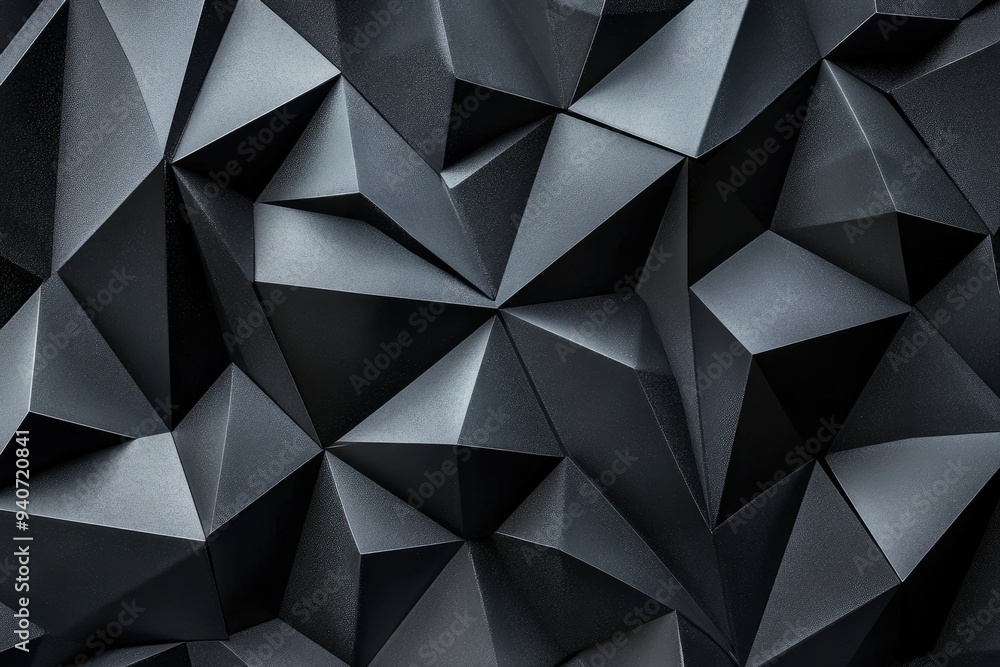 Black white dark gray silver abstract pattern background. Geometric shape. Line triangle angle fold polygon diamond 3D. Gradient. Rough grain noise. Light shadow. Matte shimmer. Design. Minimum , ai Black white dark gray silver abstract pattern background. Geometric shape. Line triangle angle fold polygon diamond 3D. Gradient. Rough grain noise. Light shadow. Matte shimmer. Design. Minimum , ai