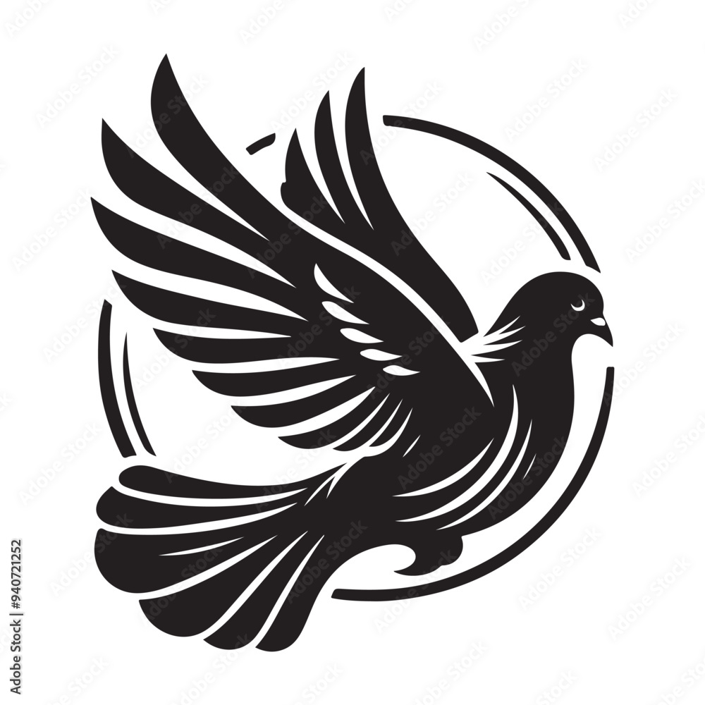 Obraz premium dove bird silhouette vector