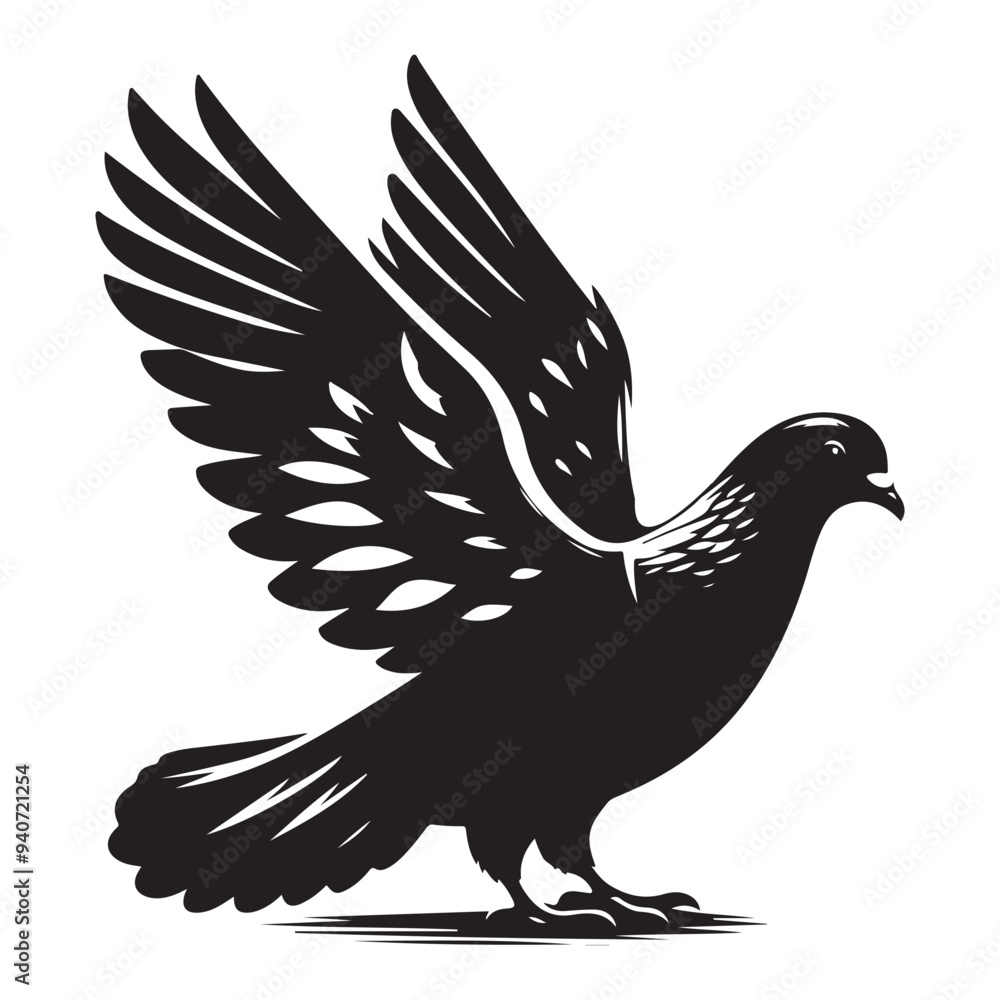 Obraz premium dove bird silhouette vector