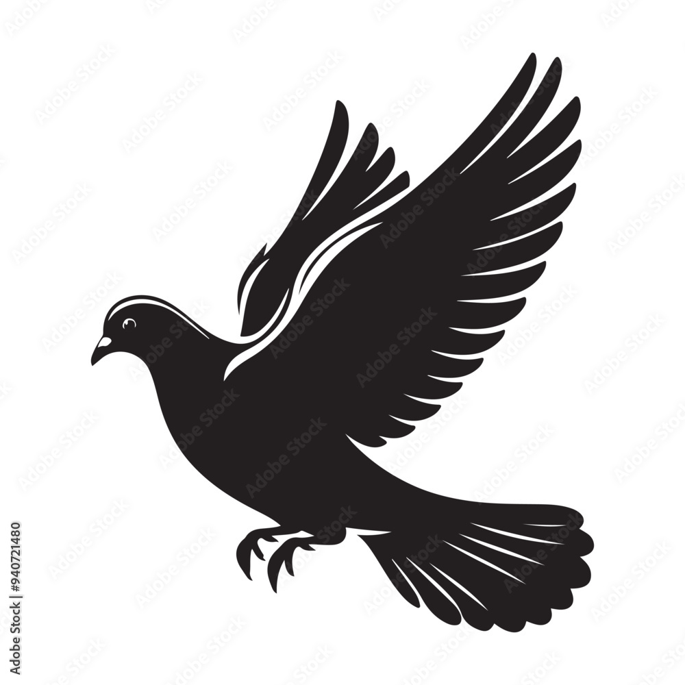 Obraz premium dove bird silhouette vector