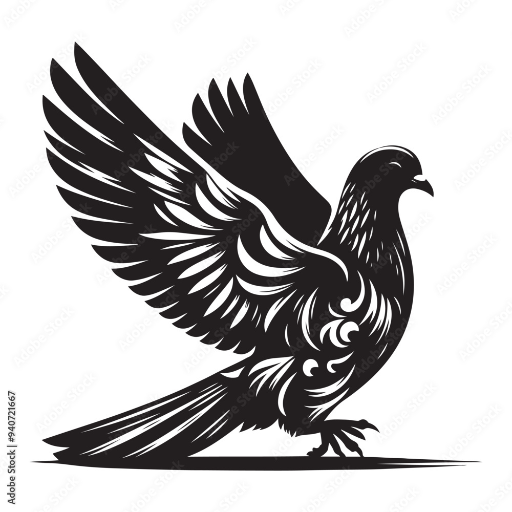 Fototapeta premium dove bird silhouette vector