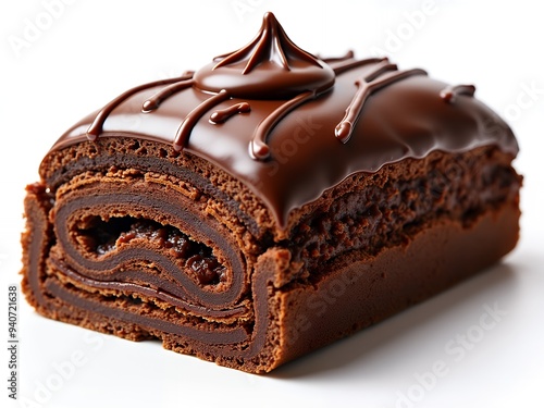 chocolate cake isolated on white