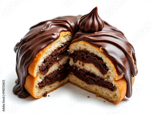 chocolate cake isolated on white