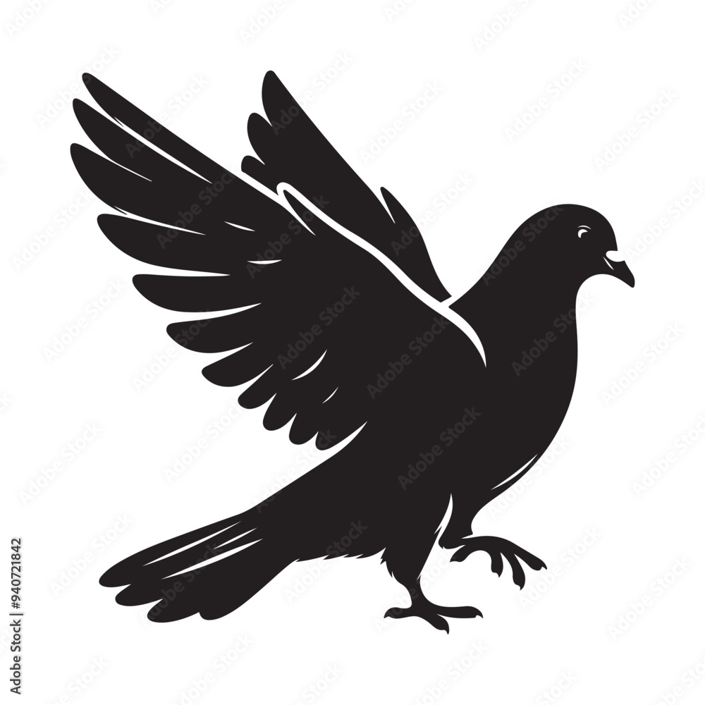 Obraz premium dove bird silhouette vector