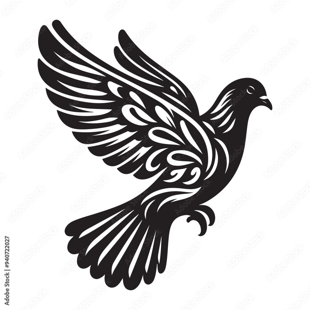 Obraz premium dove bird silhouette vector