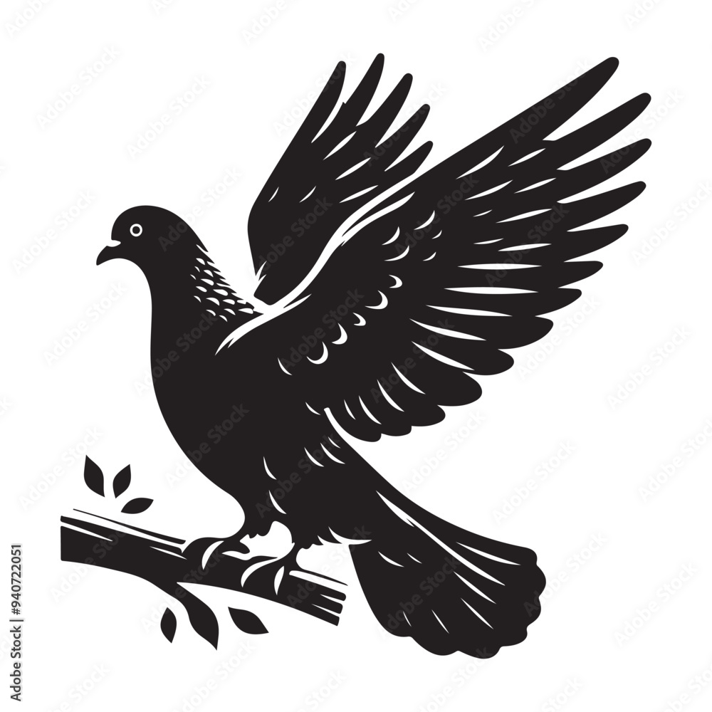 Obraz premium dove bird silhouette vector