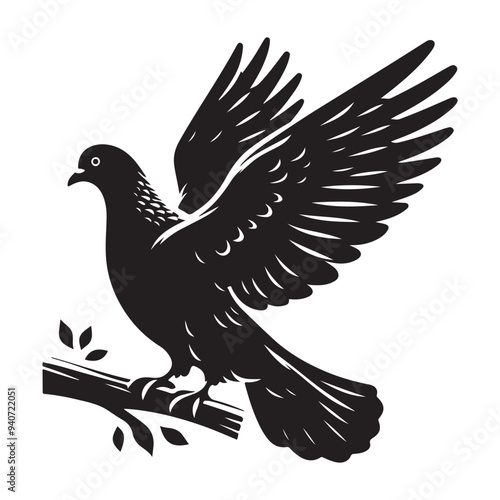 dove bird silhouette vector