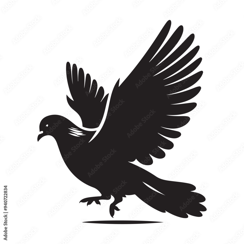 Obraz premium dove bird silhouette vector