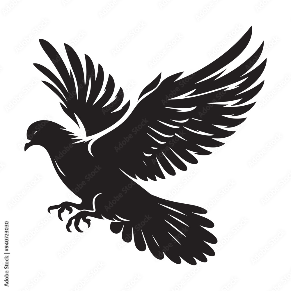 Fototapeta premium dove bird silhouette vector