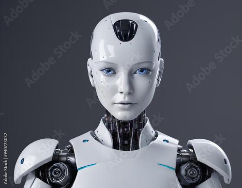 Beautiful female robot with artificial intelligence