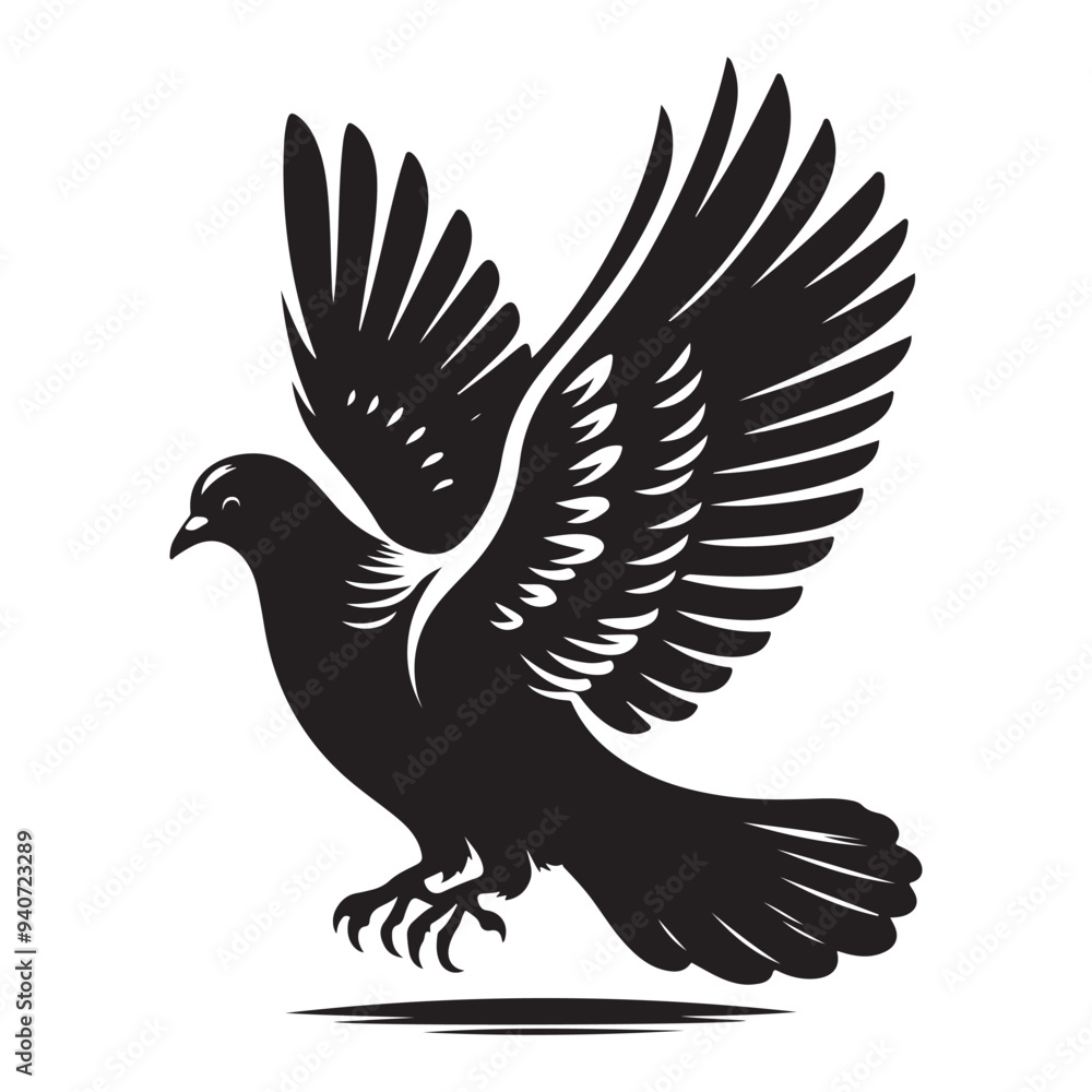 Fototapeta premium dove bird silhouette vector