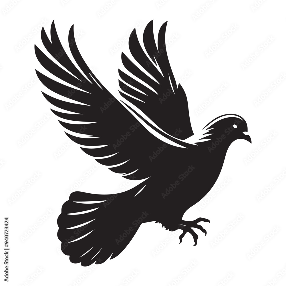 Obraz premium dove bird silhouette vector