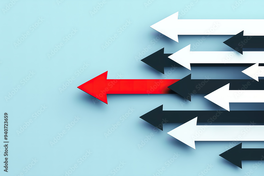 Leftwards arrows on the blue background. Leftwards arrows on the blue background.