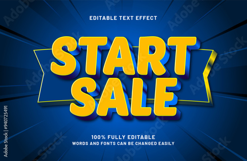 start sale editable text effect in discount and sale text style