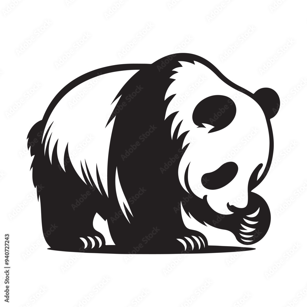 Obraz premium silhouette panda