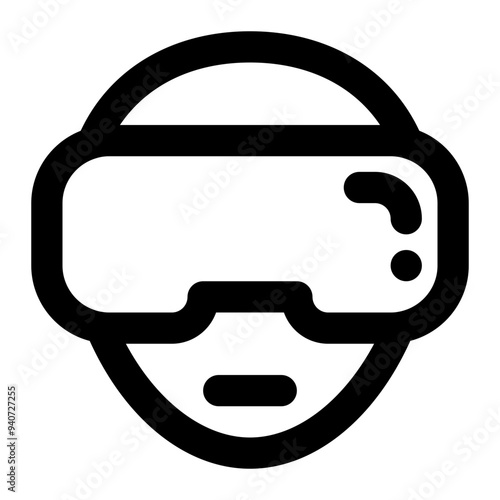 vr headset, vr glasses, vr user, virtual reality, headset, glasses, head mounted outline icon