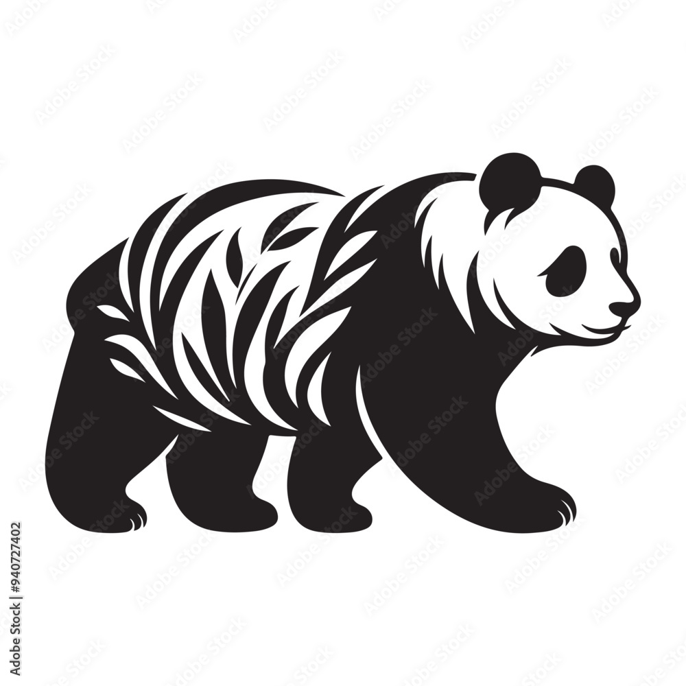 Fototapeta premium silhouette panda