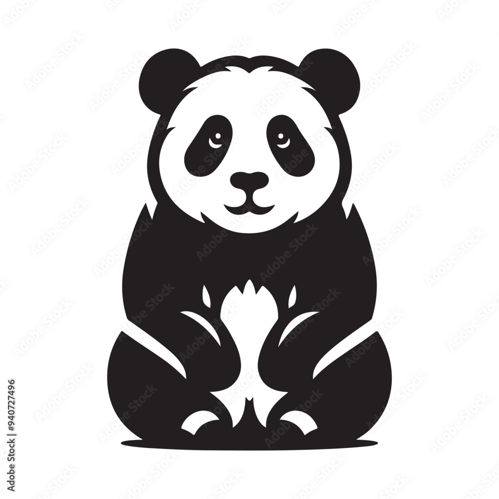Naklejka premium silhouette panda
