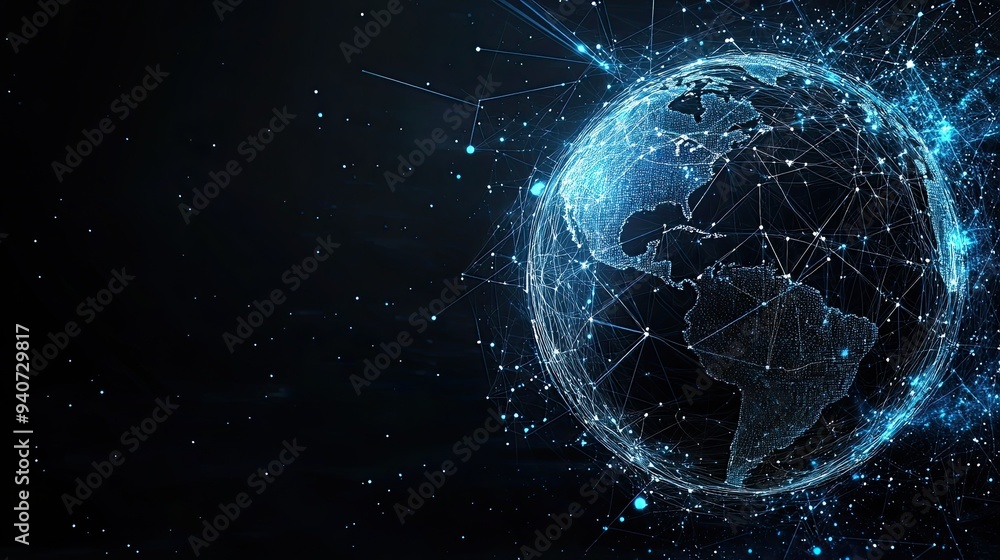 Obraz premium Digital Globe: A Networked World