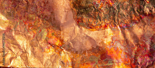 Shiny metallic colors in an abstract copper texture background, ideal for design projects photo