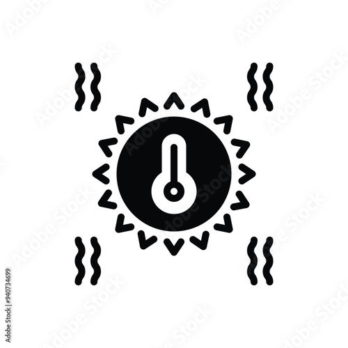Black solid icon for hot